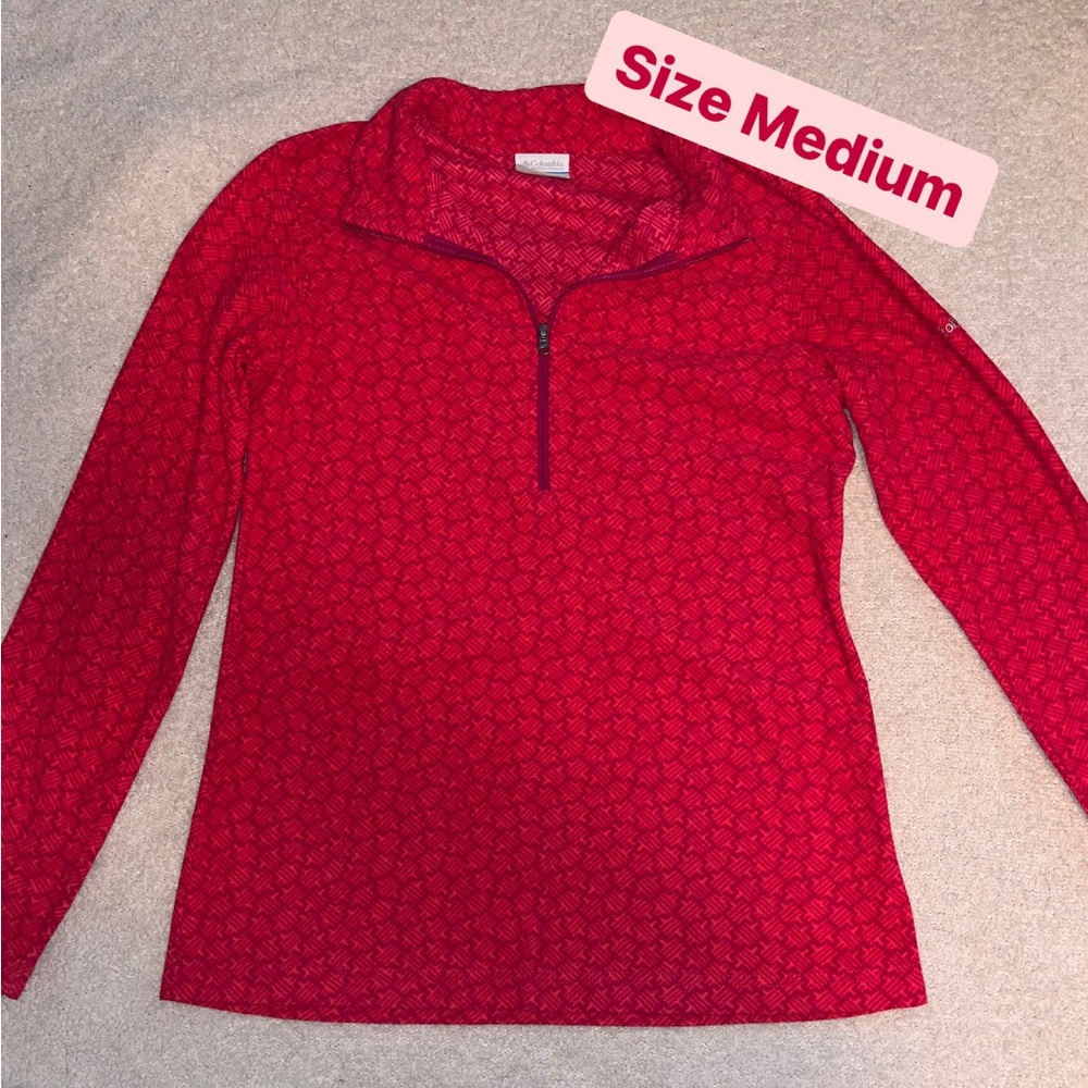 Columbia Pink Geometric Shapes Fleece Pullover